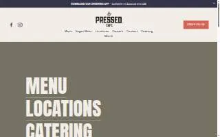 Pressed Cafe of Newton website