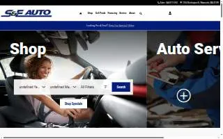 S&E Auto Sales website
