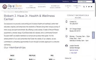 Haas Health and wellness Center website