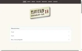 Tavern At The A website