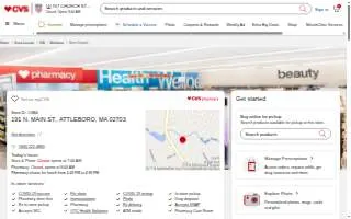 CVS Pharmacy of Attleboro website