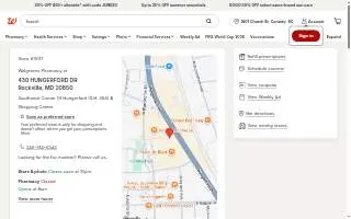Walgreens Pharmacy of Rockville website