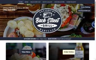 Back Street Grill website