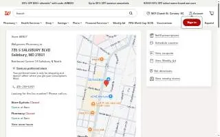 Walgreens Pharmacy of Salisbury website