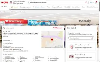 CVS of Greenbelt website