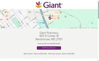 Giant Pharmacy of Westminster website