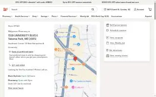 Walgreens of Takoma Park website