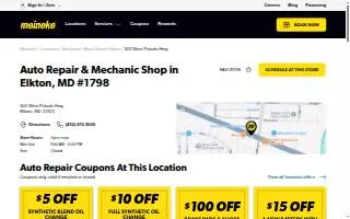 Meineke Car Care Center of Elkton website