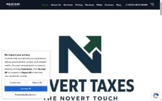 Novert Taxes website