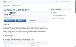 Kimball's Garage Inc website