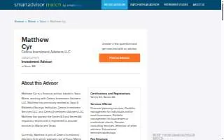 S & B Financial Services: Cyr Matthew website
