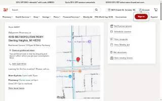 Walgreens Pharmacy of Sterling Heights website