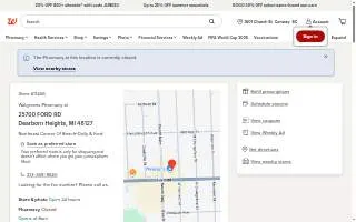 Walgreens Pharmacy of Dearborn website