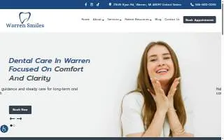 Warren Smiles Dental website