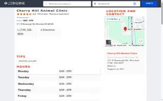 Cherry Hill Animal Clinic of Westland website