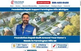 Calculus Foundation Repair & Waterproofing of Farmington Hills website