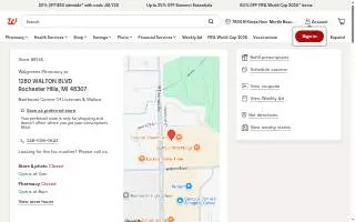Walgreens Pharmacy of Rochester Hills website