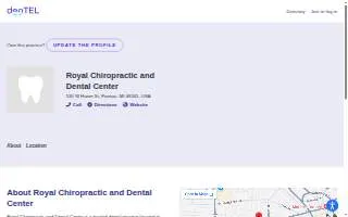Royal Chiropractic and Dental Center website