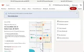 Walgreens Pharmacy of Battle Creek website
