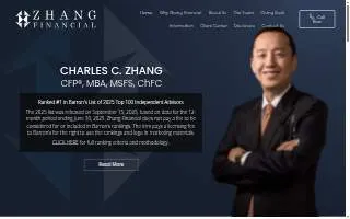 Zhang Financial of Portage website