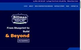 Billman Construction Inc. website