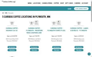 Caribou Coffee of Plymouth website