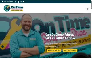 On Time Service Pros Plumbing of Eagan website