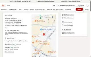 Walgreens Pharmacy of Eden Prairie website