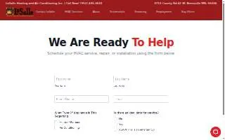 LaSalle Heating and Air Conditioning Inc. of Lakeville website