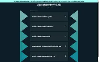 Main Street Veterinary Service website