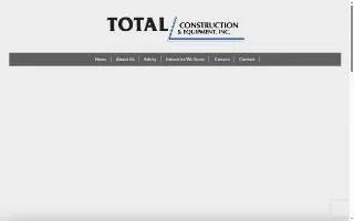 Total Construction & Equipment Inc website