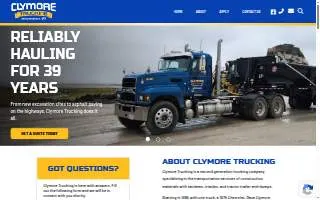 Clymore Trucking website