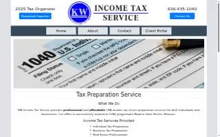 KW Income Tax Service website