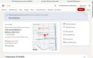 Walgreens Pharmacy at Bon Secour Hospital website
