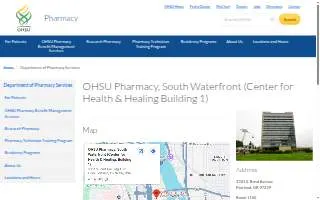 OHSU Pharmacy, South Waterfront (Center for Health & Healing, Building 1) website