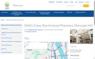 OHSU Casey Eye Institute Pharmacy, Marquam Hill website