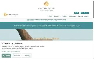 Sun Life Pharmacy of Mesa website