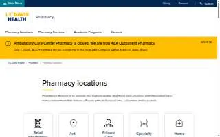UC Davis Health Pavilion pharmacy website