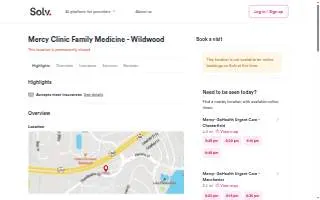 Mercy Clinic Family Medicine - Wildwood website