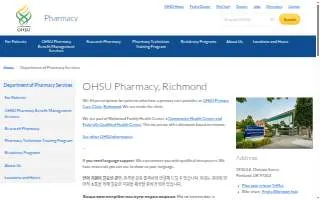 OHSU Pharmacy, Richmond website