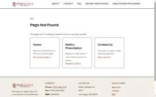 Prosource Pharmacy website