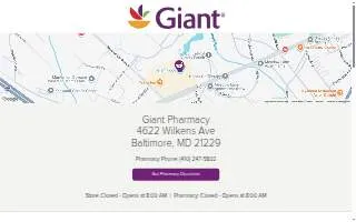 Giant Pharmacy of Baltimore website