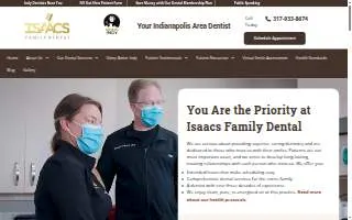 Isaacs Family Dental of Indianapolis website