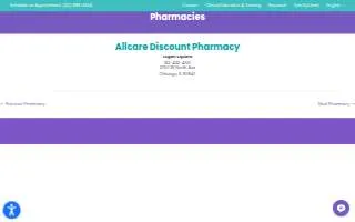 AllCare Discount Pharmacy of Chicago website