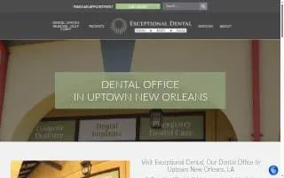 Exceptional Dental of Uptown website