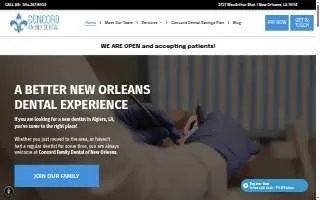 Concord Family Dental of New Orleans website