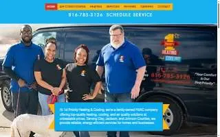 1st Priority Heating & Cooling and Construction website