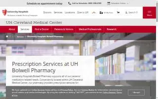 UH Bolwell Pharmacy of Cleveland website