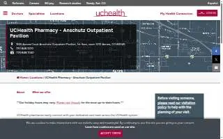 UCHealth Pharmacy - Anschutz Outpatient Pavilion website