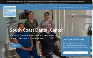 South Coast Dental Center of Santa Ana website